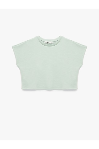Koton Slim Fit Bisiklet Yaka Kolsuz Basic Tişört Yeşil 6wak50012uk Yeşil