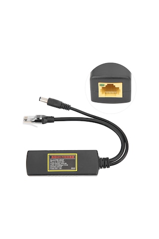 Lemestar 60v Yüksek Gerilimli Poe Ayırıcı, Ieee 802.3af Destekli, 10/100m Veri Transferi, 12v Dc Çıkış, Sabit Ve Dayanıklı Abs Malzeme