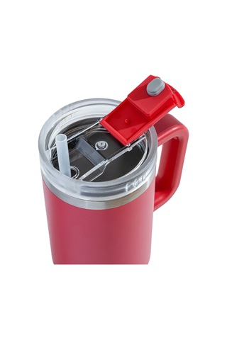 Tyeso Qq Termos Sızdırmaz Pipetli Çift Duvarlı Vakumlu 900ml Kırmızı
