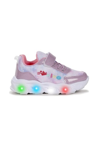 Kiko Kids Teno Cırtlı Işıklı Kız Bebek Spor Ayakkabı Lila