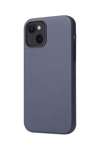 Apple Uyumlu iPhone 13 Mini Kılıf Pu Deri Ve Kadife Kaplamalı Eyzi Premium Kapak Lacivert