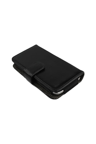 Xperia Z İle Uyumlu Yan Kapaklı Cüzdanlı Kart Bölmeli Deri Kılıf Siyah Renk