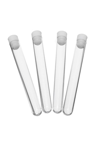 Aropi Plastik Deney Tüpü 16X100 mm Dibi Yuvarlak Şeffaf / Kapaklı 100 Adet