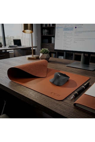 Inca Imp-025 Suni Deri Masa Matı Mousepad 70x30 Cm Su Geçirmez Kaymaz Taban Mouse Pad