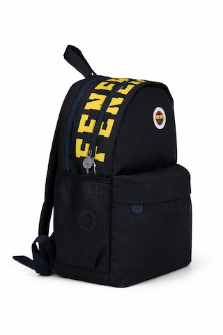 Fenerium Fenerbahçe Lisanslı Su İtici Kumaşlı Sırt Çantası - Laptop Bölmeli & Kabartma Logolu Okul Çantası Lacivert