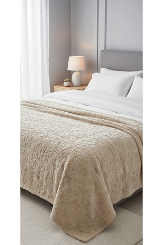 Padişah Emboss Çift Kişilik Battaniye Vizon Çok Renkli