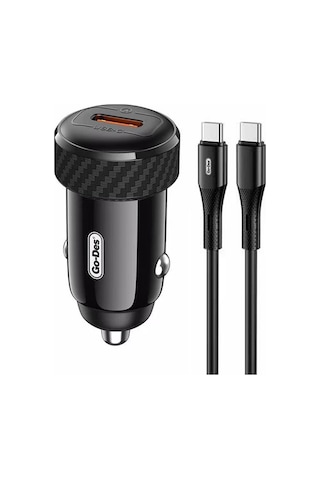 Go-des Gd-qc2036 Pd 33w Hızlı Şarj Özellikli Araç Şarj Başlığı Siyah