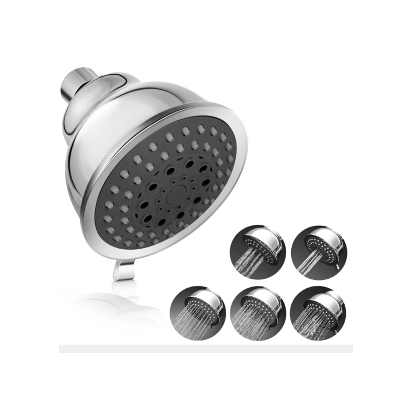 Youmex 4 İnç 5 Fonksiyonlu Yüksek Basınçlı Duş Başlığı - Anti Tıkanıklık Nozüller - G1/2 Bağlantı - Çelik Kaplama Diğer