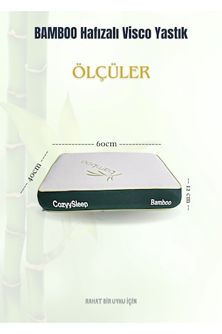 Visco Bamboo Yastık Boyun Fıtığı Boyun Düzleşmesi Destekli Lüks Yastık Taşıma Çantalı