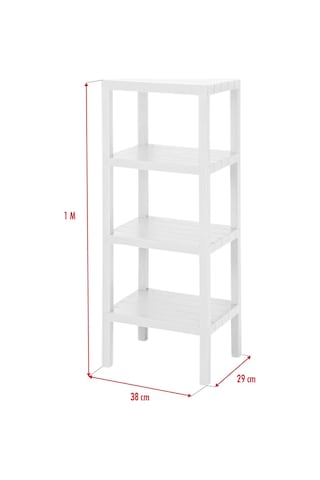 4 Katlı Beyaz Raf Kitaplık & Banyo Düzenleyicisi 100 Cm Beyaz