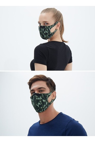 BLACKSPADE Unisex Koruyucu Maske Yeşil Kamo M