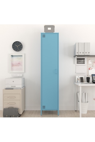 Pera Metal Elbise Dolabı, Soyunma Dolabı, Tek Kapılı, 41,50 X 40 X 189,50 Cm Ral 5024 Mavi
