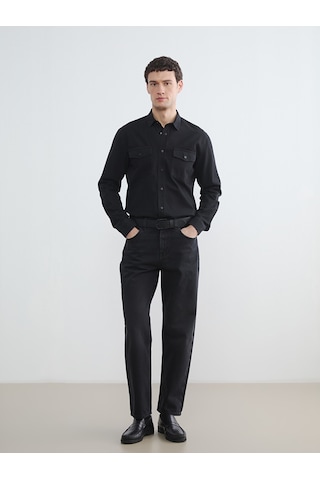 Lcw Jeans Siyah Regular Fit Erkek Jean Gömlek