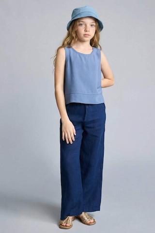 Defacto Wıde Leg Geniş Paça Keten Pantolon Kız Çocuk H1916a826smnv42 Lacivert-nv42