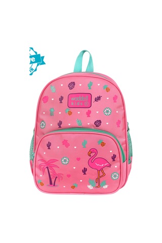 Pembe Flamingo Desenli Anaokulu Kreş Sırt Çantası Okula Dönüş Su Geçirmez Pembe
