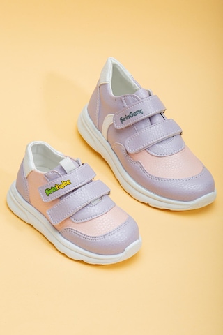 Şirin Bebe Şirinbebe Şiringenç Ortopedik Lila Cırtlı Beyaz Taban Kız Bebek Çocuk Spor Ayakkabı-3179 LILA Lila