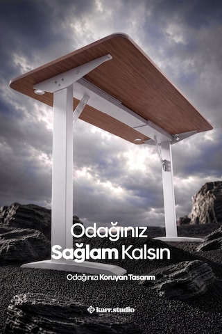 Firmus Dayanıklı Çalışma Masası - 180x80 - Bambu Bambu - Beyaz