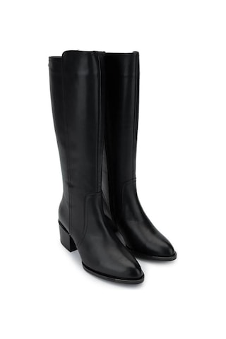Venüs 2405427 Topuklu Kadın Deri Çizme Siyah