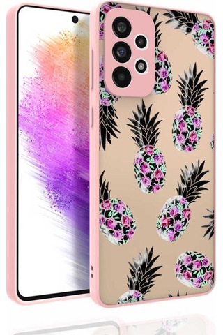Samsung Uyumlu Galaxy A73 Kılıf Desenli Kamera Korumalı Parlak Zore Nora Kapak NO1