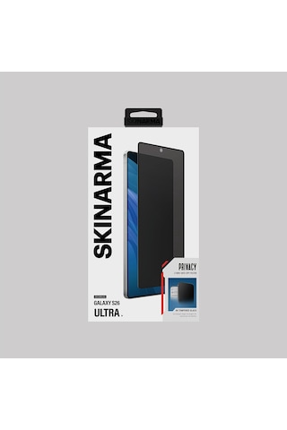 Galaxy S26 Ultra Uyumlu Skinarma 0.25mm Oleofobik Privacy Hayalet Cam Ekran Koruyucu Siyah