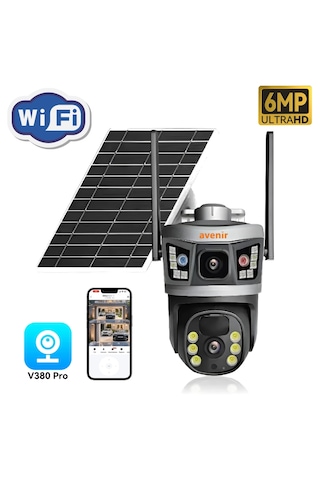 Av-s232 4mp Solar Wıfı Ip Ptz Dual Light Çift Kameralı V380 Pro A
