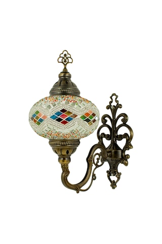 Mozaik Aplik Otantik Gece Lamba El Yapımı Mozaik Bahçe Lambası Çok Renkli