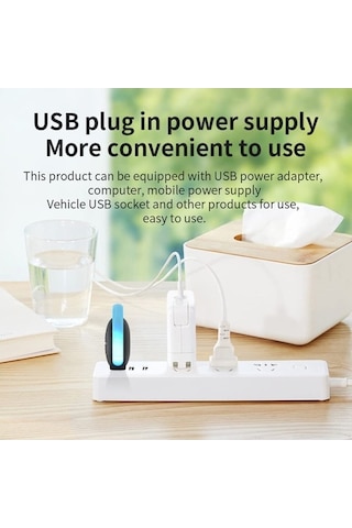 Moly Usb Araba Fare Sivrisinek Böcek Kovucu, Cbtx Atmosfer Işığı, Siyah, 10-135khz Ultrasonik, 10-80m Etkili, 32x12x42mm