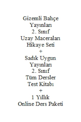 2. Sınıf Hikaye Kitabı Seti Gizemli Bahçe Yayınları Uzay Maceraları + Sadık Uygun Yayın Dersler Test Okul Çocuk Kitapları 33269762