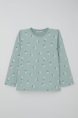 Breeze Kız Çocuk Pijama Takımı Papatya Desenli 4-8 Yaş, Su Yeşili Su Yeşili
