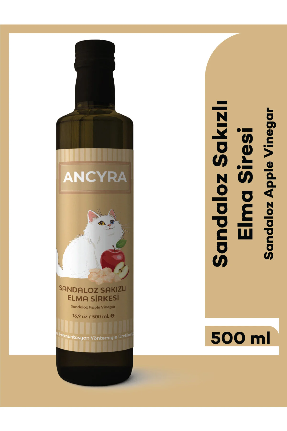 Sandaloz Sakızlı Elma Sirkesi Doğal Fermante Sandaloz Elma Sirkesi 500 Ml
