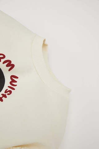DeFacto Kız Bebek Bisiklet Yaka Yılbaşı Temalı İçi Yumuşak Tüylü Sweatshirt D6229A524WNER233 Ekru