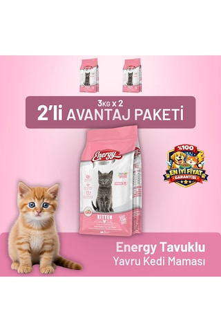 Tavuklu Yavru Kedi Maması 3 Kg - 2 Adet