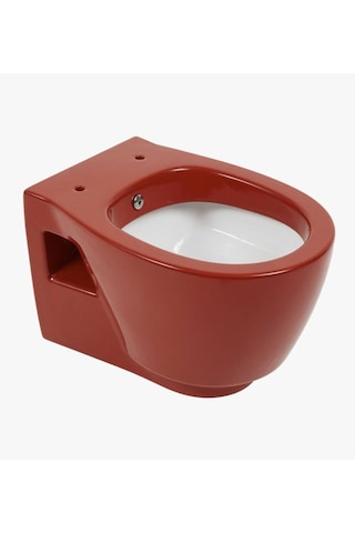 Ece Banyo - Ronda Design Dışı Kırmızı, İçi Beyaz Asma Klozet, Kapak Hariç - 7623-1- Diğer
