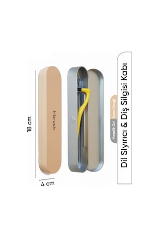 Tbrush Metal Kap - Dil Sıyırıcı Ve Diş Silgisi Kabı