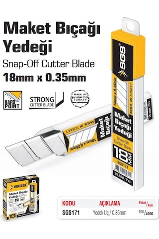 Sgs Maket Bıçağı Yedeği 18 MM Pk 10 Sgs171