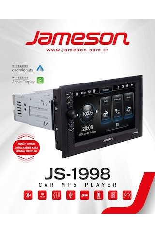 Jameson Js-1998-7''kablosuz Carplay-bt-usb-fm-kameralı Dabıl Teyp