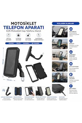 Resistant Bike Motorsiklet Telefon Tutucu 5.5 İnç - 6.2 İnç 5639 Diğer