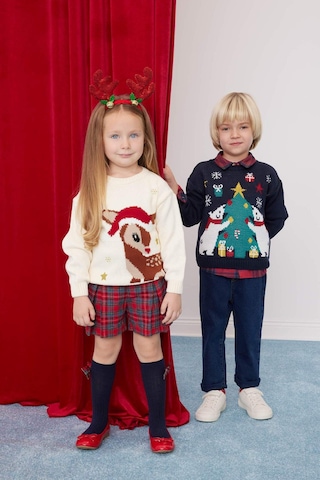 DeFacto Erkek Bebek Bisiklet Yaka Yılbaşı Temalı Triko Kazak C8878A524WNNV241 Lacivert