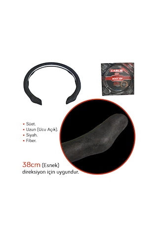 Carub Fiber Direksiyon Kılıfı Süet Uzun Siyah Br1850140 Siyah