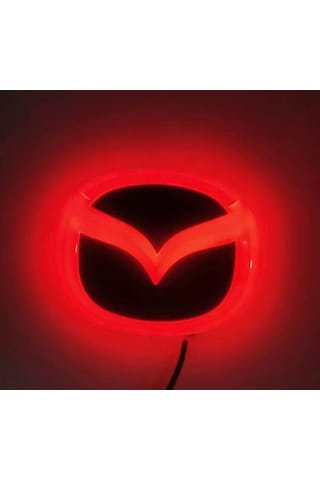 Mazda 4d Işıklı Logo Arma Kırmızı 10/7.9 Cm Led Logo Arma Mazda Illuminated Vehicle Logo