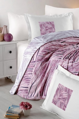 Dijital Saten Çift Kişilik Nevresim Takımı Twiggy Mürdüm