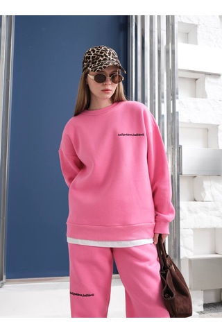Fonna Fashion Esf-2304 Bayan Eşofman Takım Pembe
