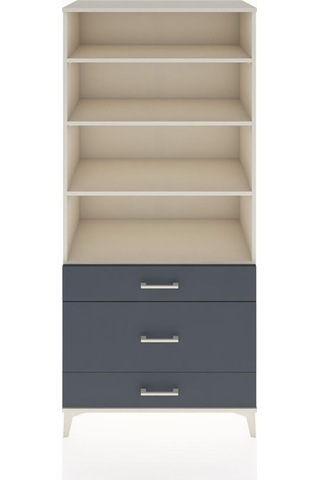 Hyperion Dolap 4 Raflı 3 Çekmeceli 88x44x195 Aytaşı-antrasit Aytaşı