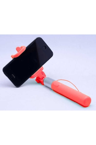 Kilifone - Selfie Çubuğu Monopad Selfie Çubuğu Kablolu - Kırmızı - T4954