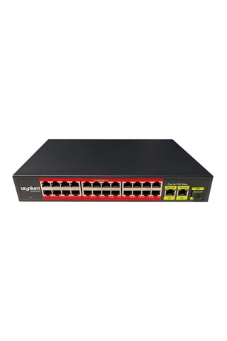 Uranium Poe-2421sfp-300w 24x10/100 2x Gigabit Uplink 1xsfp Poe Combo Rack Tipi Switch