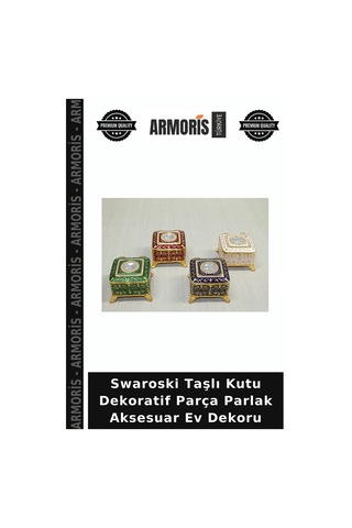 Swaroski Taşlı Kutu Dekoratif Parça Parlak Aksesuar Ev Dekoru