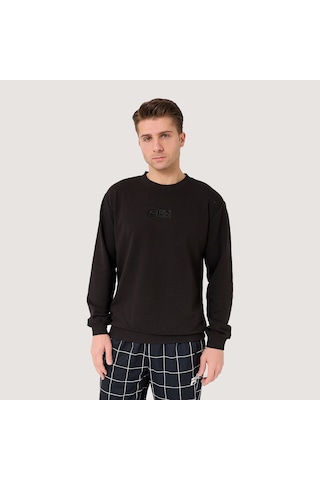 Siyah Fila Erkek Bisiklet Yaka Sweatshirt Deva Fam0570 Siyah