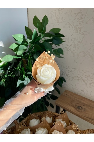 Bernami Mumluk Şamdanpinterest Kişiye Özel Düğün Nişan Söz Hediyelik Gül Model Vanilya Kokulu Buket Mum - 15 Adet Diğer