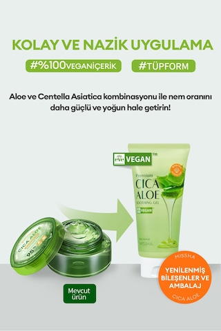Missha %95 Cica Aloe Kompleksi İçeren Nemlendirici Jel Premium Cica Aloe Soothing Gel 300 ML