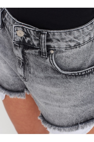 Dilvin 72014 Kar Yıkama Kısa Denim Şort-antrasit Antrasit